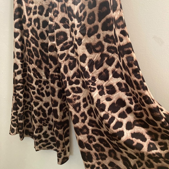 Leopard print wide leg fashion pants sz L US8/10 - Picture 6 of 6